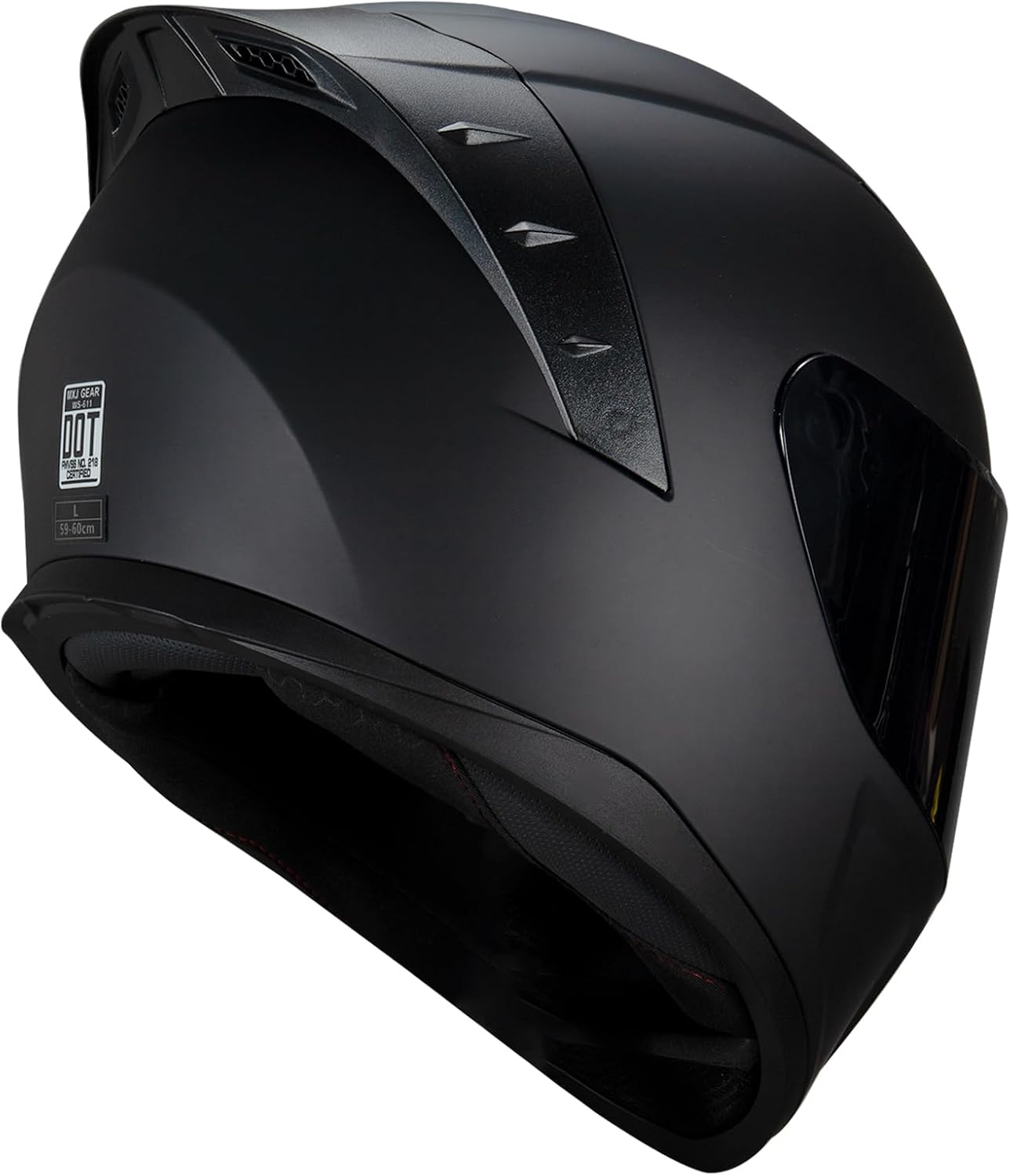 Full Face Motorcycle Helmets,MG611 DOT Approved Motorcycle Helmet | Motorbike Racing Street Bike Helmets for Adult Women Men with Black Visor & Storage Bag,Washable Liner,Glasses Friendly - Image 9