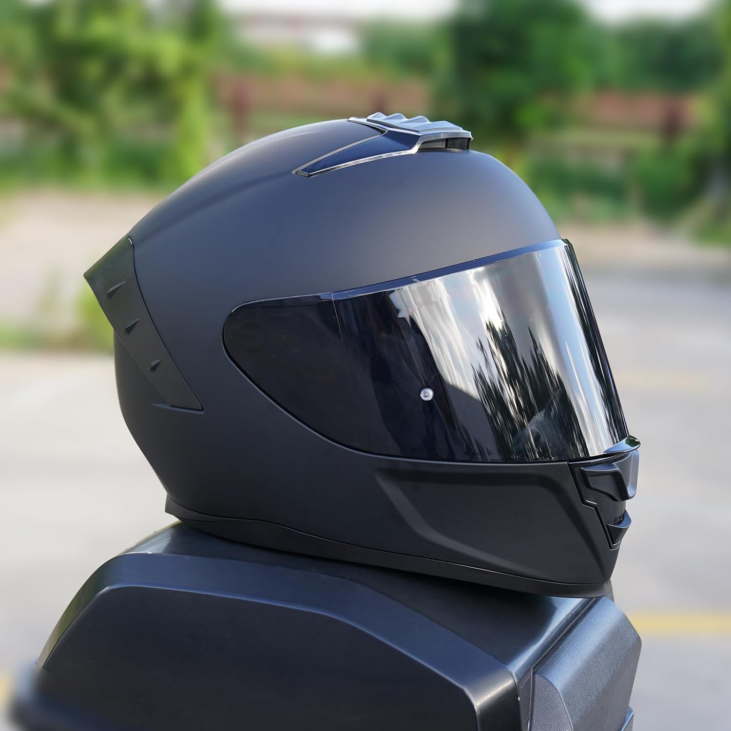 Full Face Motorcycle Helmets,MG611 DOT Approved Motorcycle Helmet | Motorbike Racing Street Bike Helmets for Adult Women Men with Black Visor & Storage Bag,Washable Liner,Glasses Friendly - Image 5