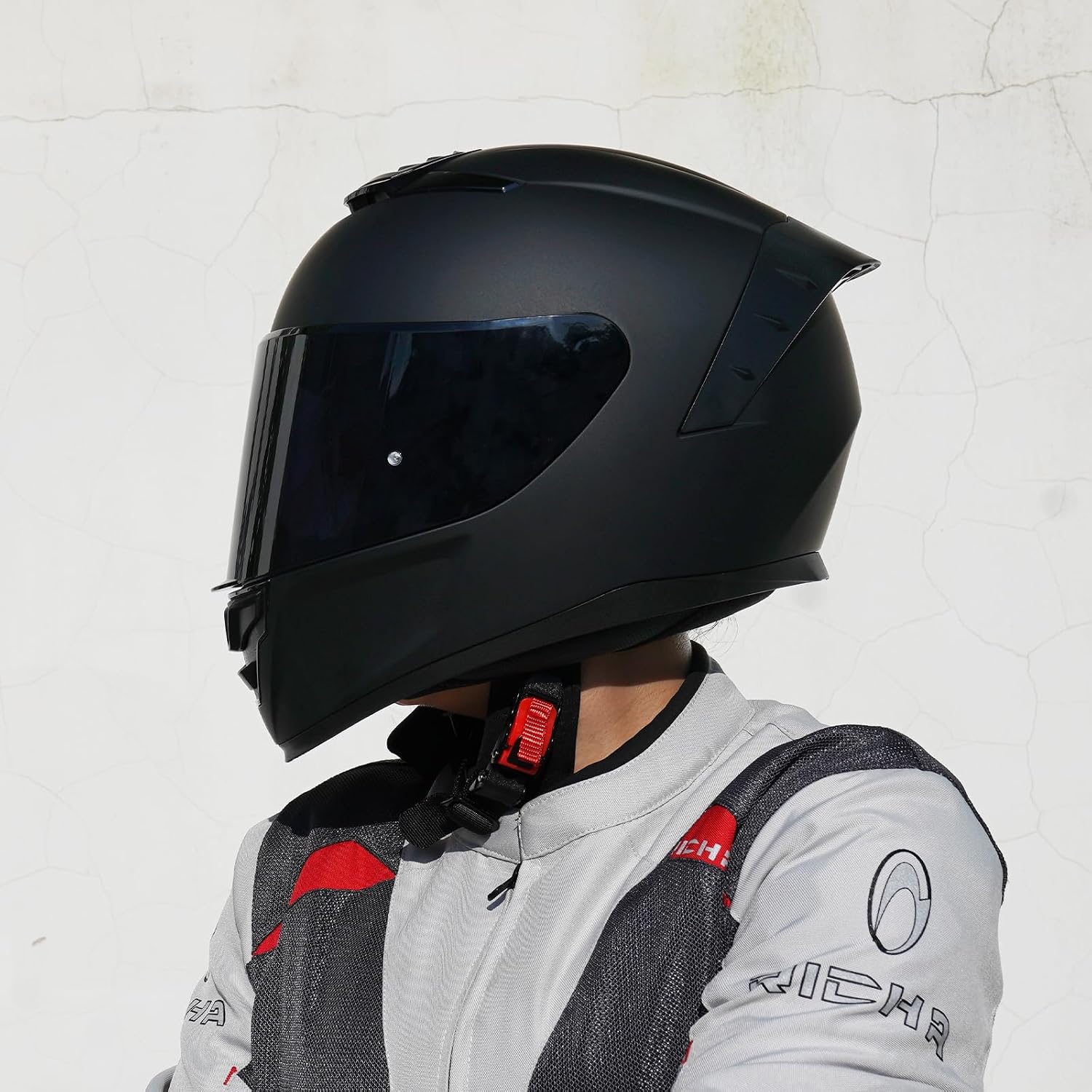 Full Face Motorcycle Helmets,MG611 DOT Approved Motorcycle Helmet | Motorbike Racing Street Bike Helmets for Adult Women Men with Black Visor & Storage Bag,Washable Liner,Glasses Friendly - Image 3