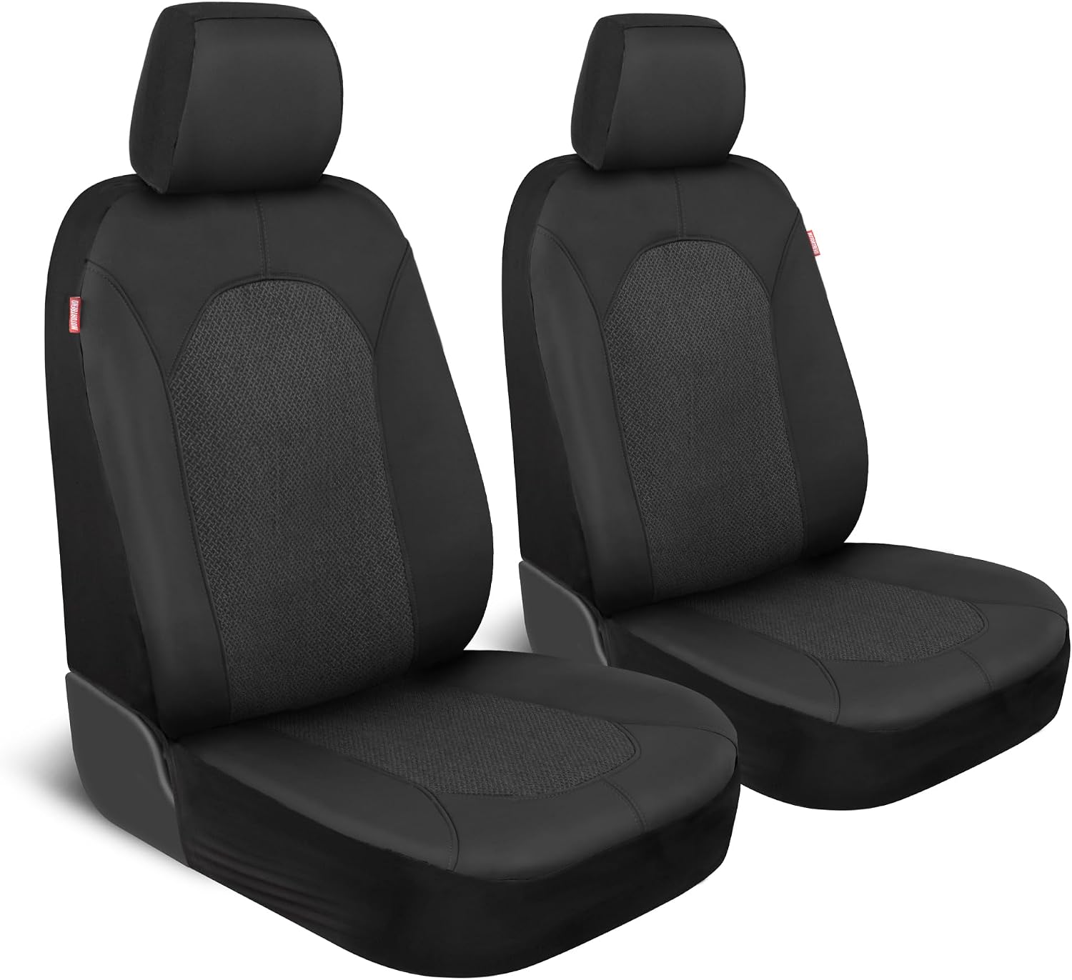 Motor Trend Black Car Seat Covers Set - 2 Front Seats – Spill-Proof Neoprene CarSeat Cover Protector for Cars – Automotive Car Accessories Interior Covers for SUV & Small Trucks – Semi Universal Fit - Image 2