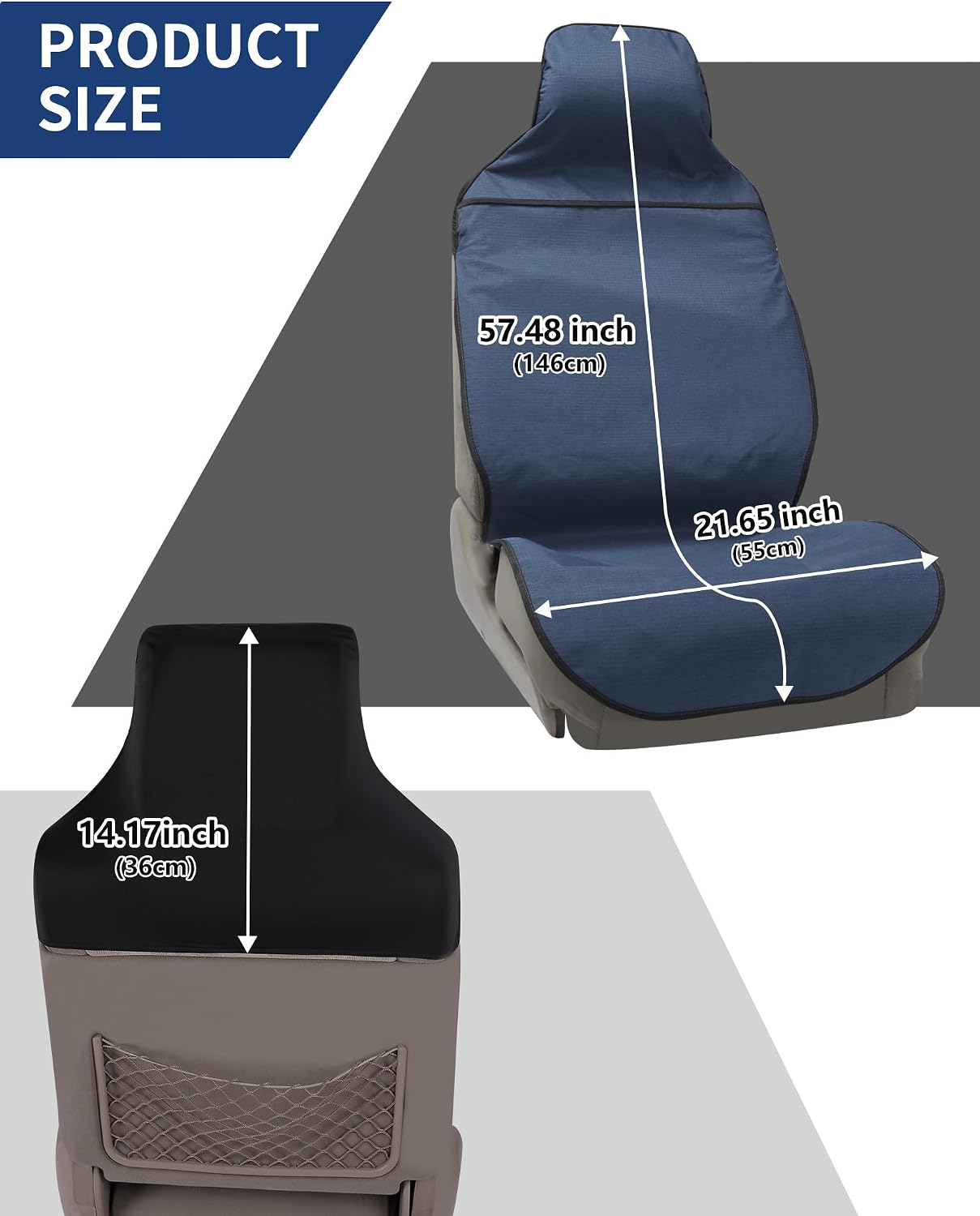 Waterproof Car Seat Cover Automotive Seat Covers for Cars Trucks and SUVs Car Seat Cover Protector Front Seats Navy-2 - Image 7