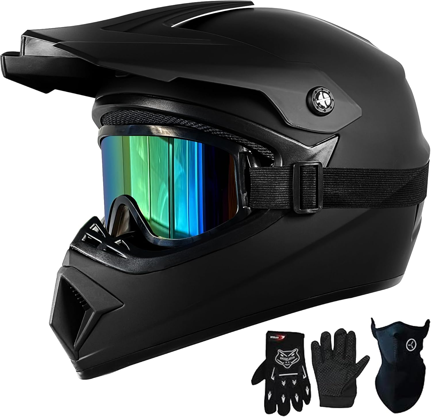 for Kids 4-16 DOT Youth Dirt Bike & ATV Helmet,Full Face Motorcycle Helmet for Four Wheeler, Motocross, BMX. MXUTV, Snowmobile, Go Kart, Racing,Skateboard,( Matte Black,S) - Image 2
