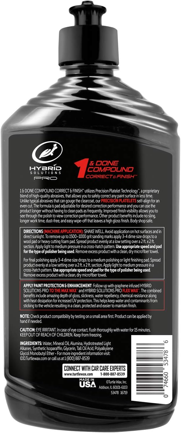 Turtle Wax 53478 Hybrid Solutions Pro 1 and Done Compound Correct and Finish, 16 oz. - Image 3