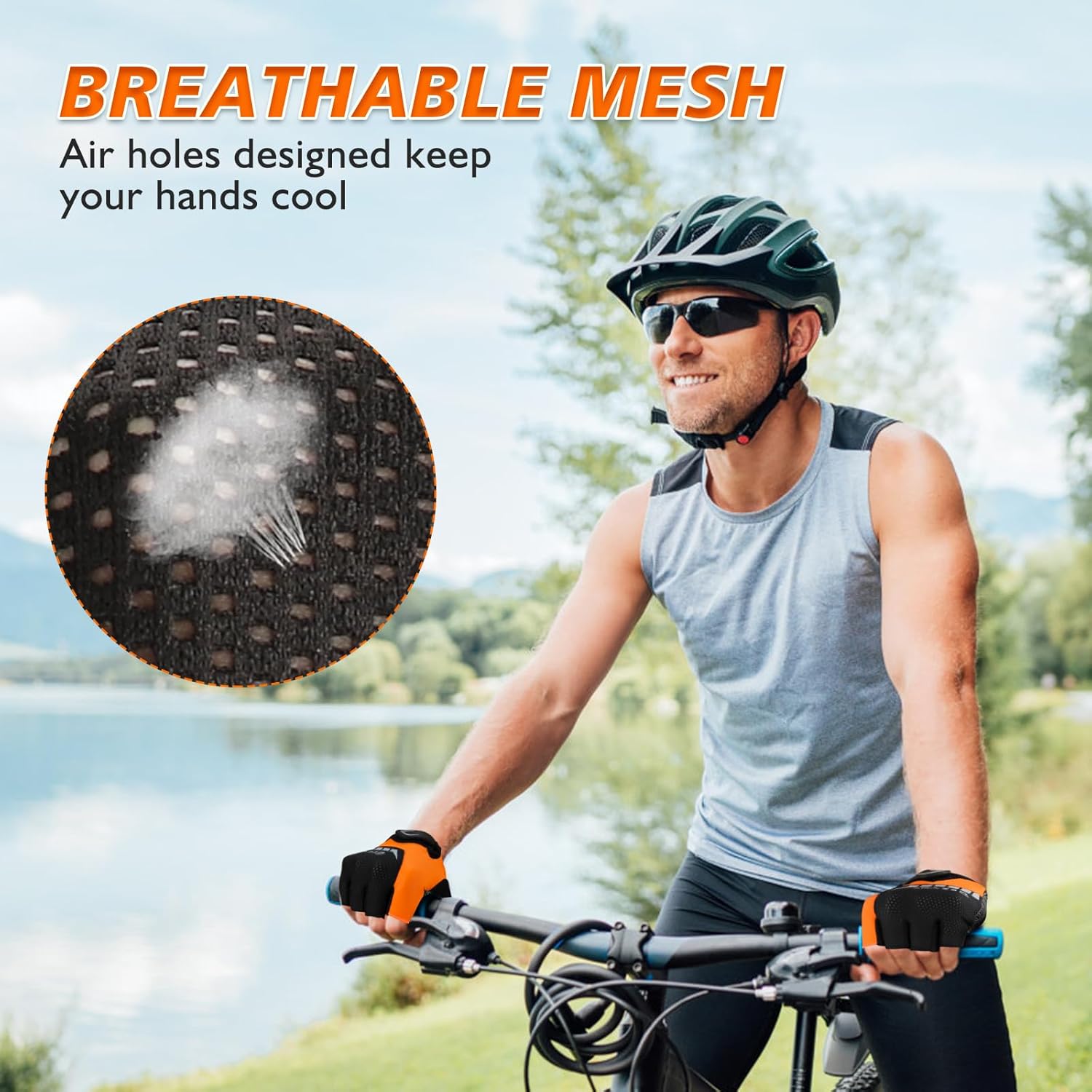Cycling Gloves with Shock-Absorbing Pad, Extra Grip, Flexible Fit, Light Weight, Breathable for Men and Women Mountain Biking - Image 5