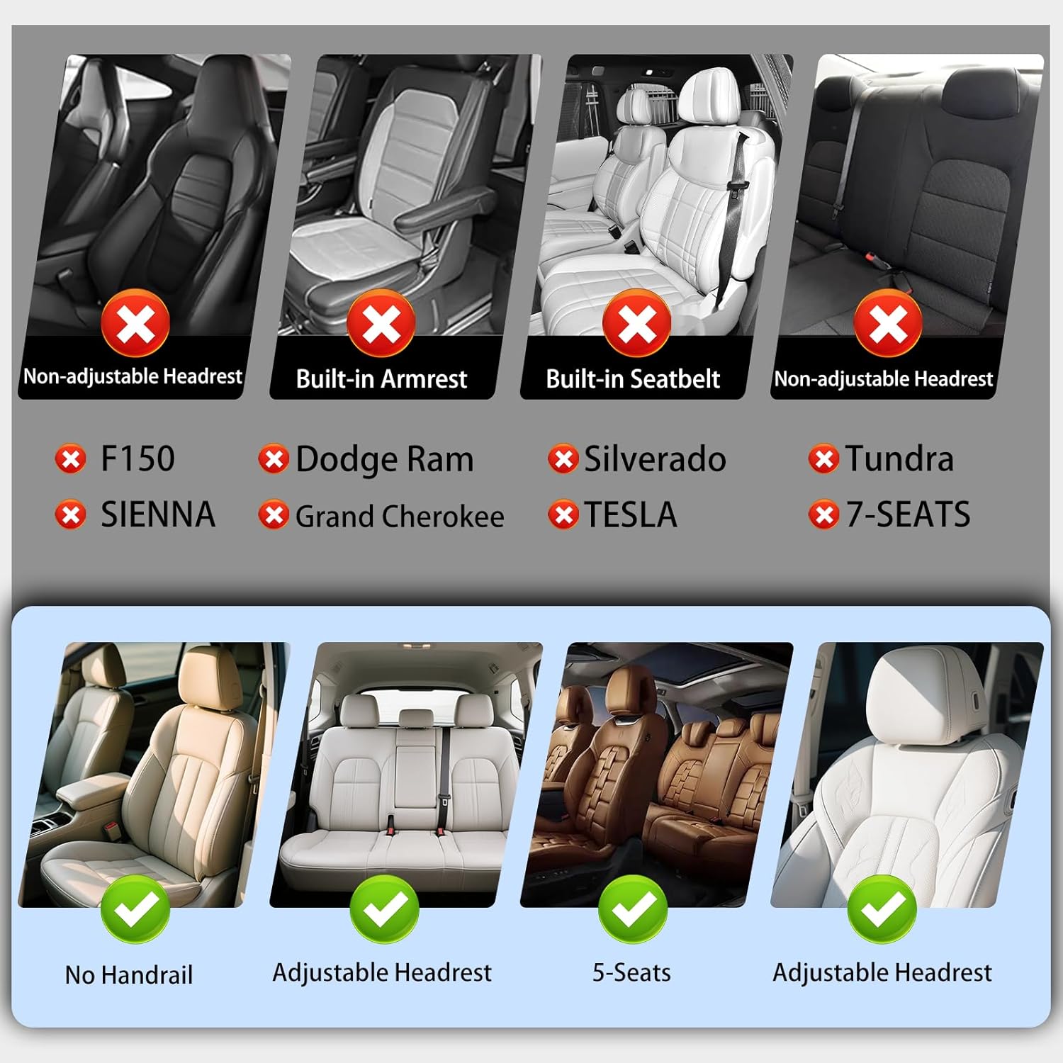 Leather Car Seat Covers,Universal Fit for Most Cars,SUVs and Sedans,Waterproof Luxury Leatherette Cushions, 5 Seats Protectors (Black and Red, Full Set-5 Seats(Front and Rear)) - Image 3