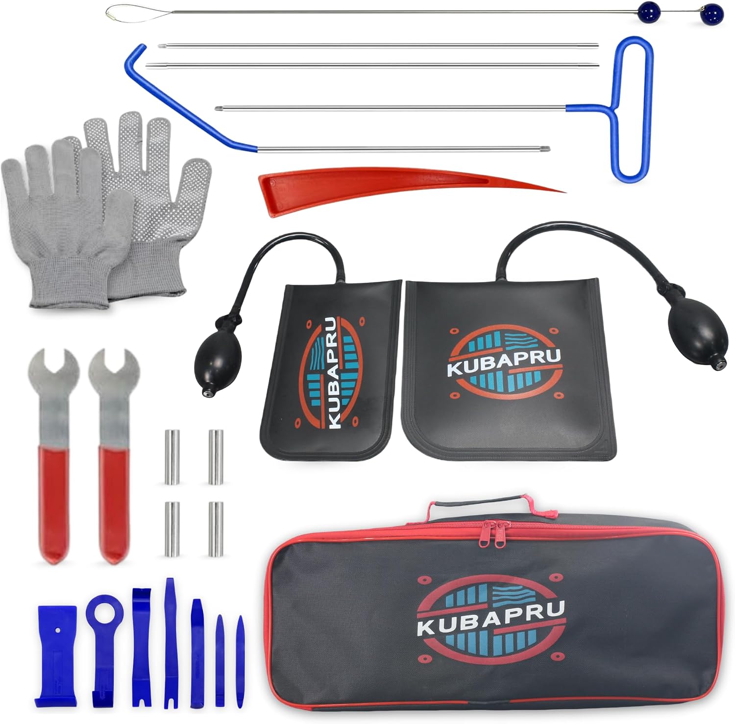 22-Piece Stainless Steel Car Repair Kit, Air Wedge & Carry Bag - Image 2