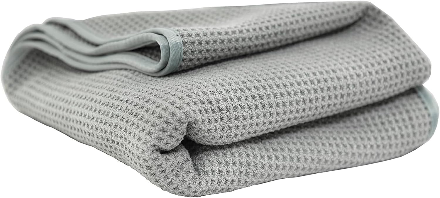 Chemical Guys, Waffle Weave Gray Matter Microfiber Drying Towel, 25 x 36 in | Waffle-weave towel with soft-banded edges soaks up sheeting water for a fast, scratch-free dry on paint and glass. - Image 2