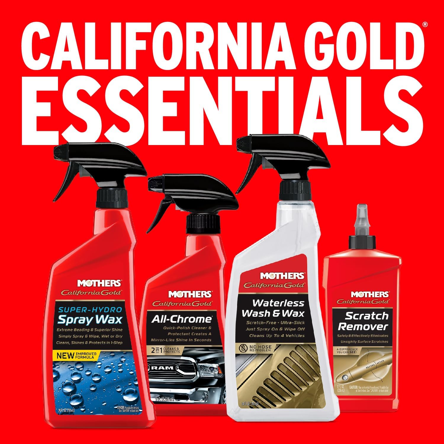 Mothers California Gold Waterless Wash & Wax, 24 oz. (05644) | Quick & Easy Car Care Without Water, Spray On & Wipe Off Ultra-Slick Formula Safely Removes Dirt & Grime Scratch-Free - Image 8