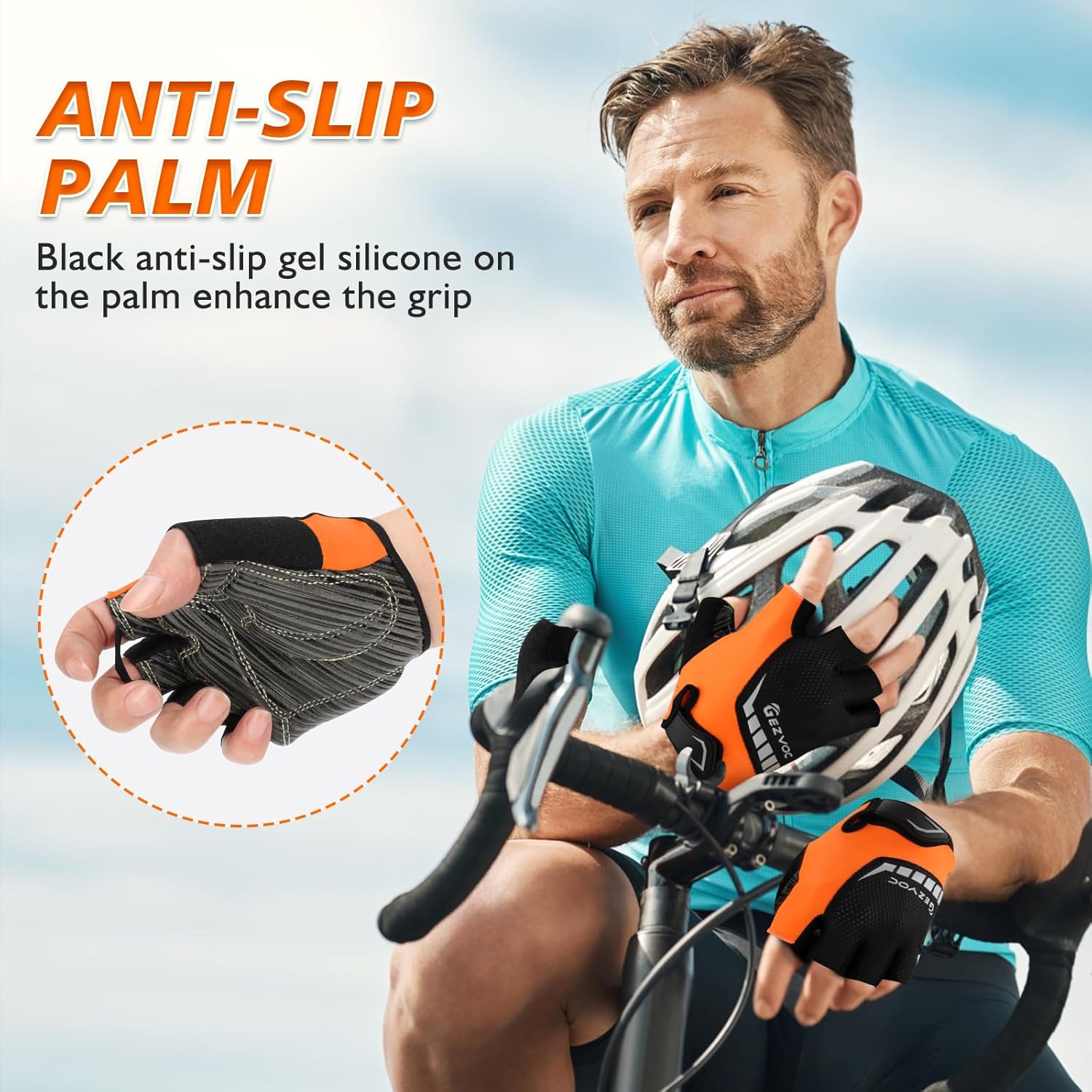 Cycling Gloves with Shock-Absorbing Pad, Extra Grip, Flexible Fit, Light Weight, Breathable for Men and Women Mountain Biking - Image 6