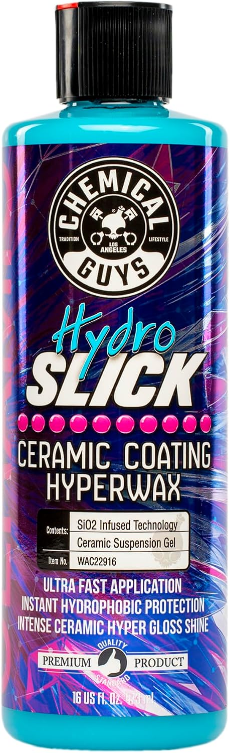 Chemical Guys, HydroSlick Intense Gloss Ceramic Coating HyperWax, 16 oz | Ceramic wax lays down high gloss and a hydrophobic, water-beading layer on paint, glass and trim, easy on and off - Image 2