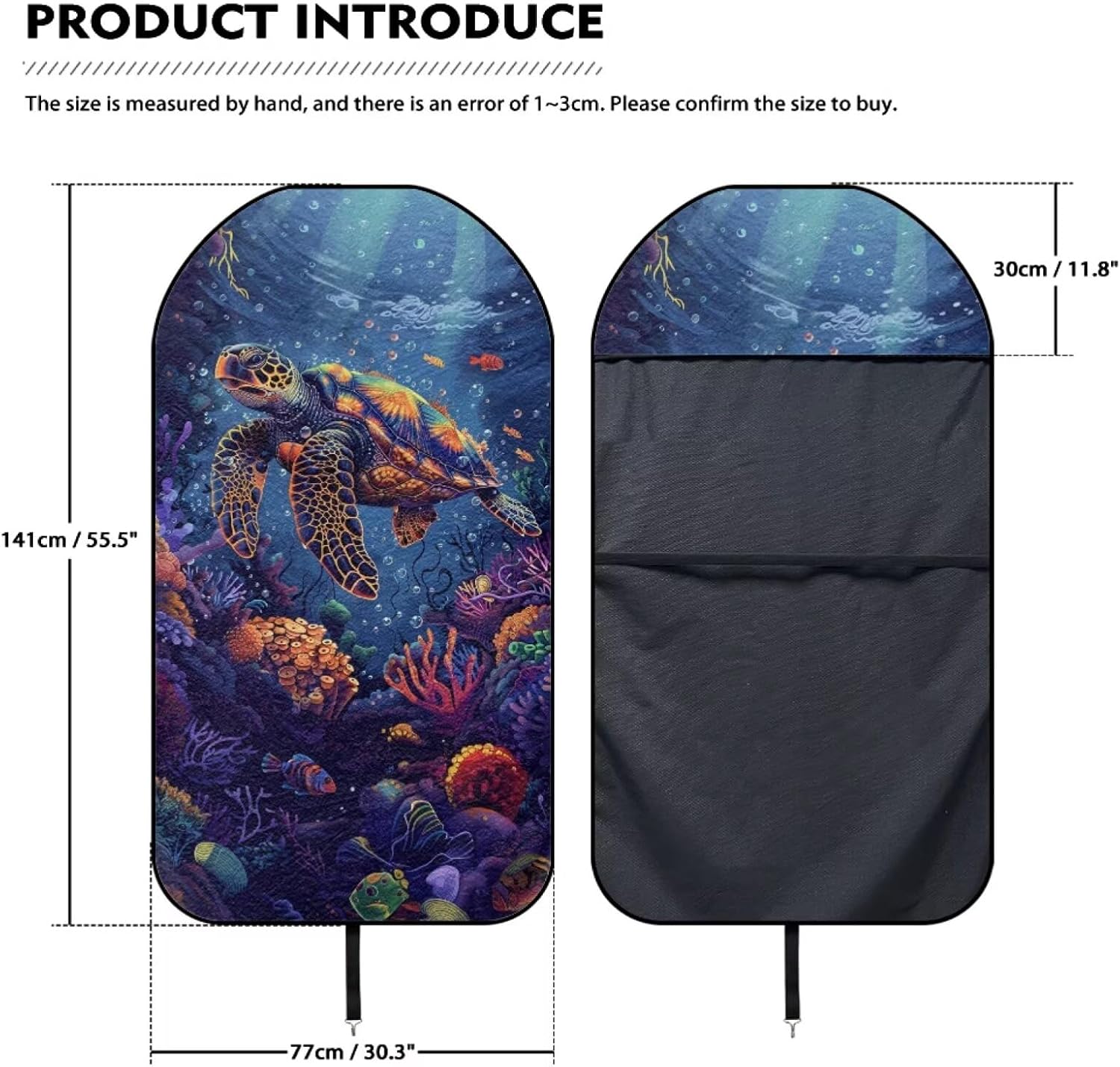 Sea Turtle Print Sweating Car Seat Hoodies,Coral Printed Towel Car Seat Cover for Auto,Waterproof Bucket Towel Automotive Seat Covers Fits Most Car Truck SUV Van - Image 8