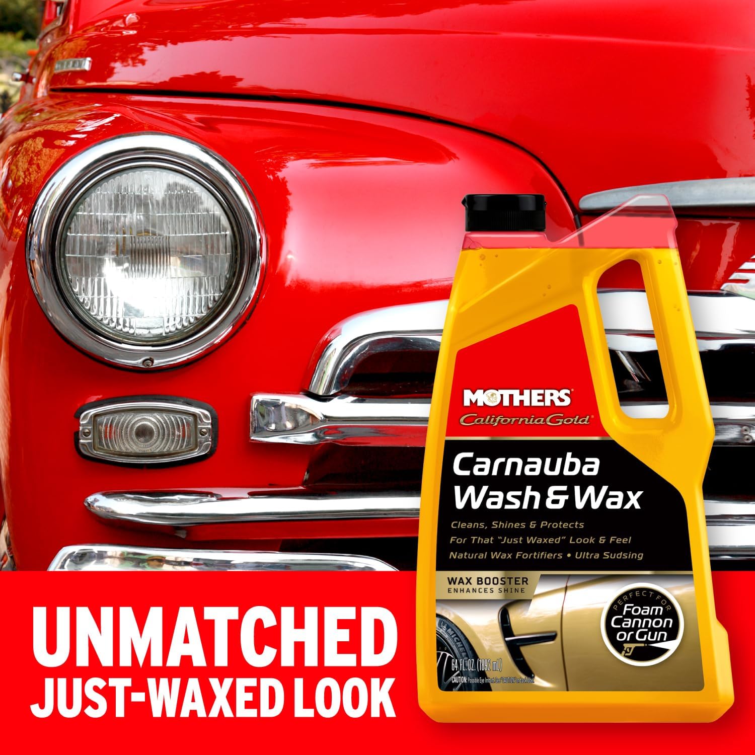 Mothers California Gold Carnauba Wash & Wax, 64 oz. (05674) | Cleans, Shines & Protects, Gentle, pH Balanced, Ultra-Sudsy, Spot-Free, Brilliant Finish, Won't Strip Wax or Ceramic - Image 3