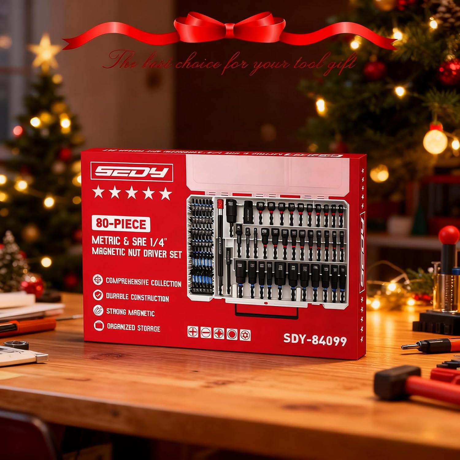 80-Piece Premium Magnetic Impact Nut Driver Set Metric & SAE with Socket Adapters, Bit Holder, Wing Nut Driver, Universal Sockets, Quick Release Extension, Power Bits - Image 10