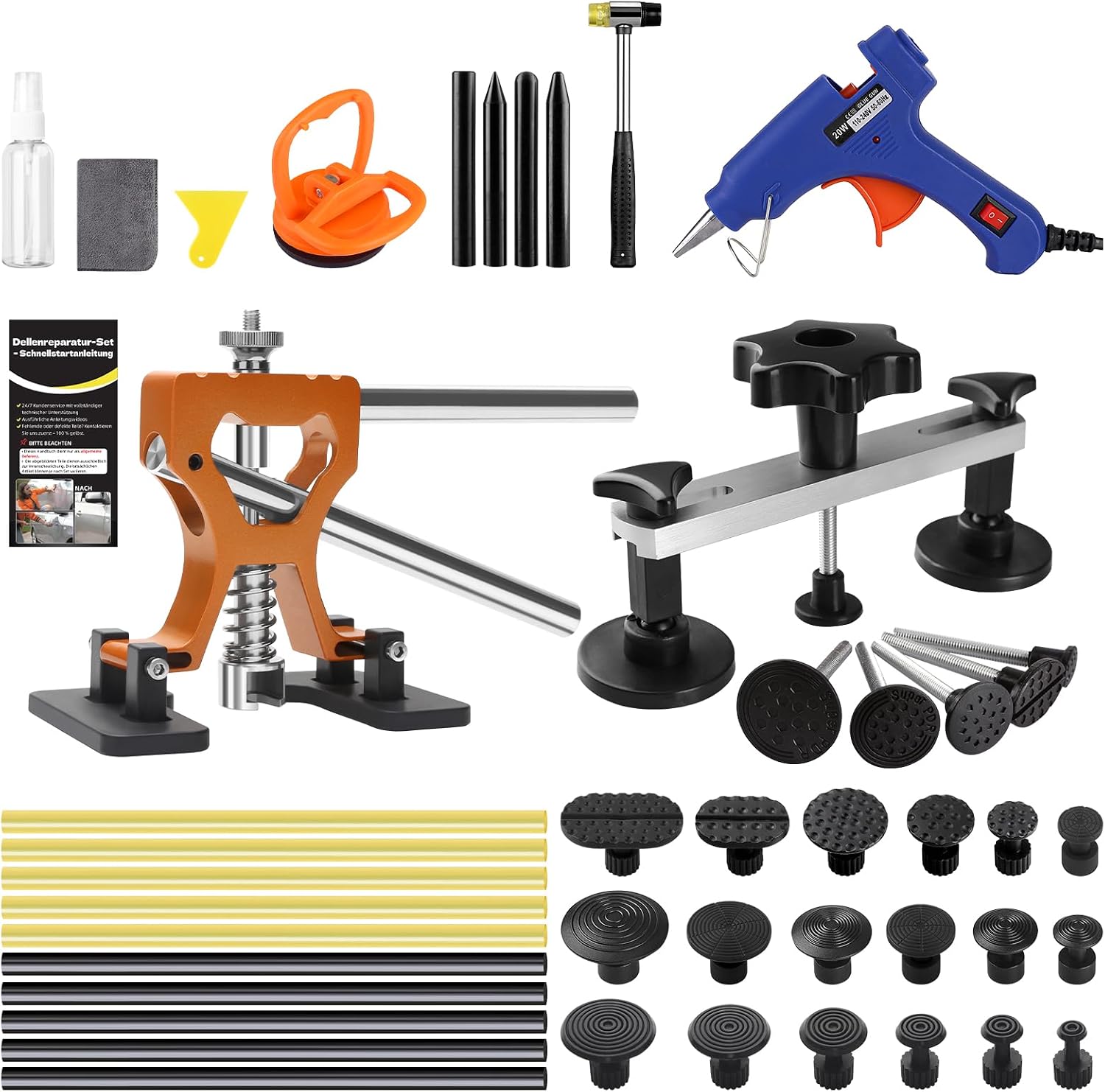 Paintless Dent Repair Kit for Car, PDR Paintless Dent Removal Tools | Dent Puller Kit with Dent Lifter & Pro Dent Puller Tabs, Auto Body Dent Puller for Car Dent Repair, Hail Damage Repair - Image 2