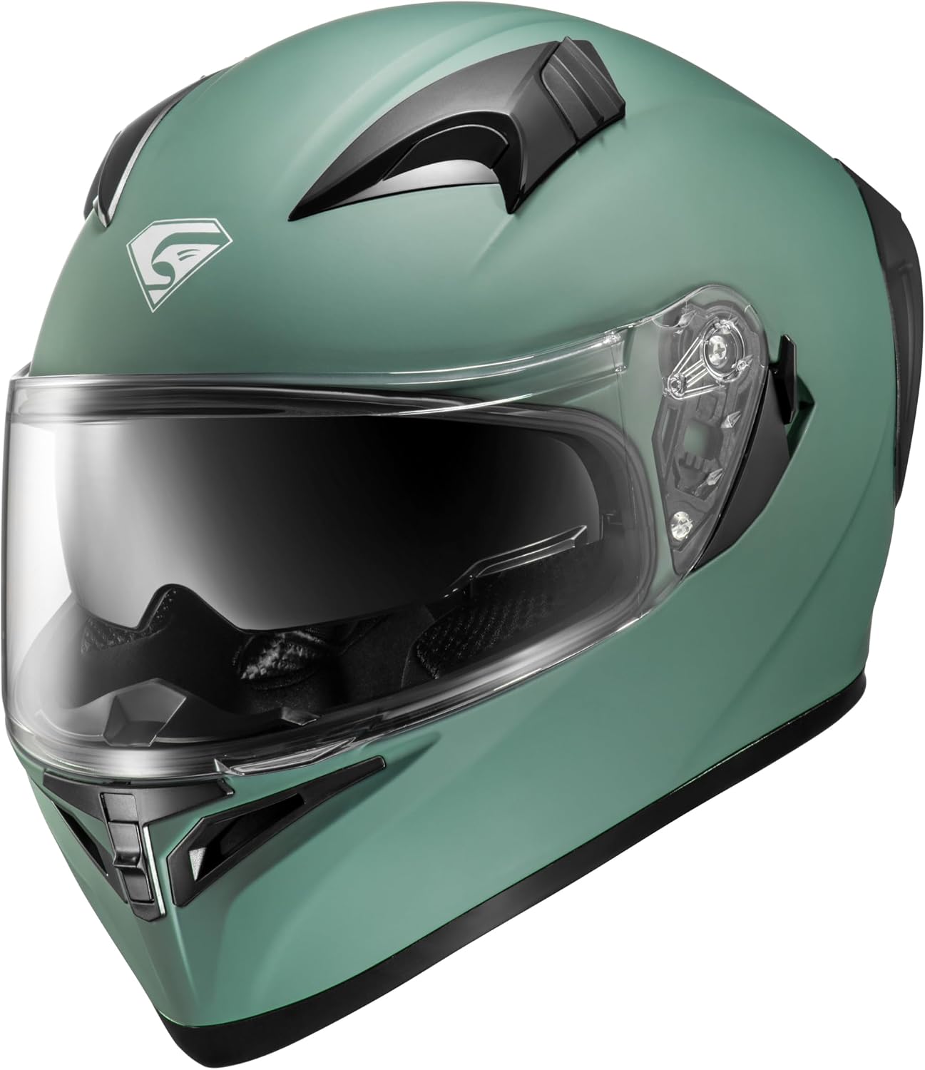 KYPARA Full Face Motorcycle Helmet with Internal Tinted Visor & DOT Approved for Moped ATV Cruiser Scooter (Alpine Matt Green, X-Large) - Image 2