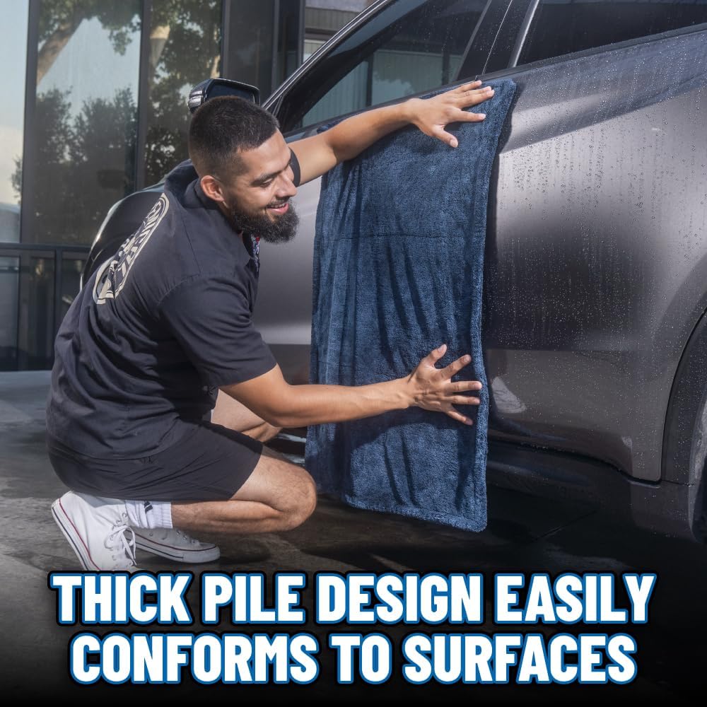 Chemical Guys, Megalodon Twisted Loop Microfiber Drying Towel, 24 x 36 in | Twisted-loop microfiber holds more water than standard towels, ultra-plush and gentle for drying the whole car - Image 5