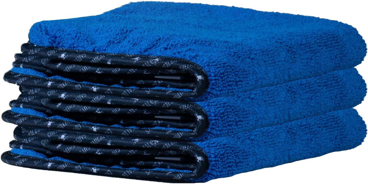 Chemical Guys, Professional Microfiber Towels, 16 x 16 in, Blue, 3 Pack | Ultra-soft, scratch-free towels to buff wax, dry panels and clean glass and interiors, machine washable - Image 2