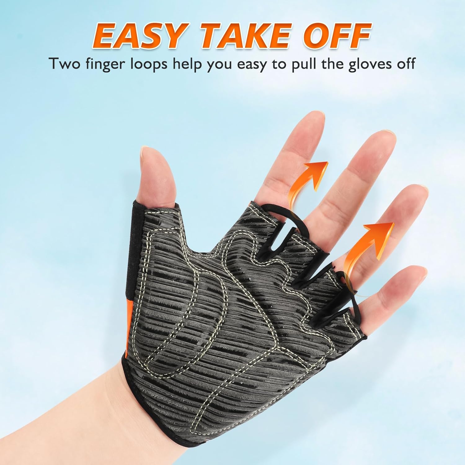Cycling Gloves with Shock-Absorbing Pad, Extra Grip, Flexible Fit, Light Weight, Breathable for Men and Women Mountain Biking - Image 8