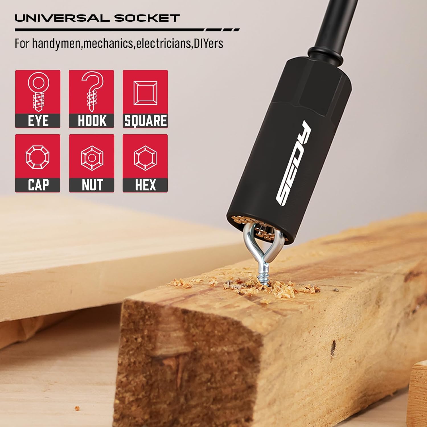 80-Piece Premium Magnetic Impact Nut Driver Set Metric & SAE with Socket Adapters, Bit Holder, Wing Nut Driver, Universal Sockets, Quick Release Extension, Power Bits - Image 5