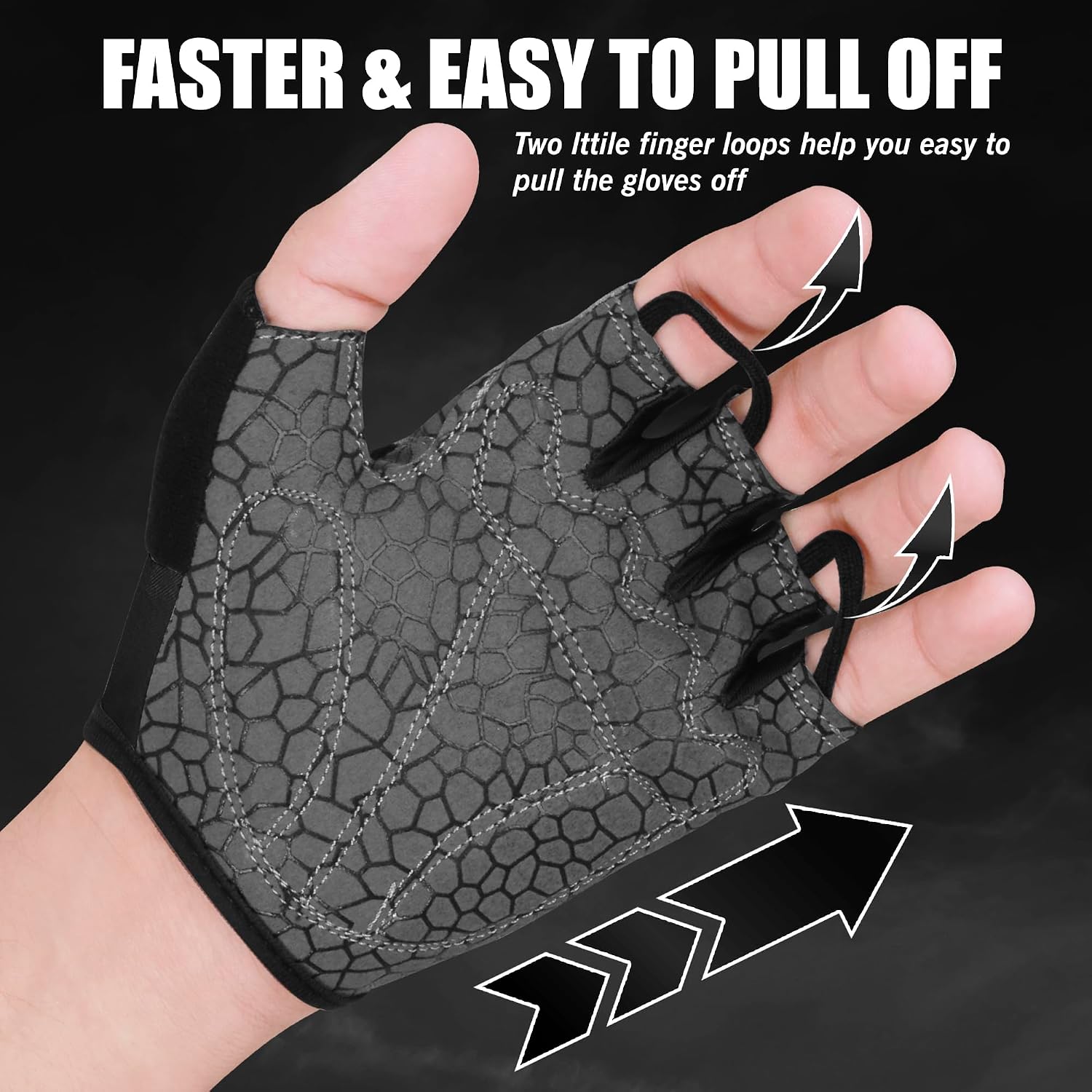 WESTWOOD FOX Cycling Gloves Half Finger Unisex Padded Grips Palm Bicycle Summer MTB Bike Gloves for Men Women Non-Slip Fingerless Short Mountain Bike Sports Hiking Climbing Gym - Image 4