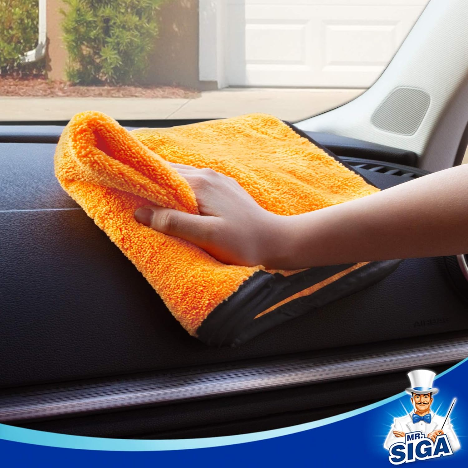 MR.SIGA Professional Microfiber Towels for Cars, Scratch Free, 12 Pack | Dual-sided car washing and detailing towels, gold, 40 x 60 cm(15.7 x 23.6 inch) - Image 4