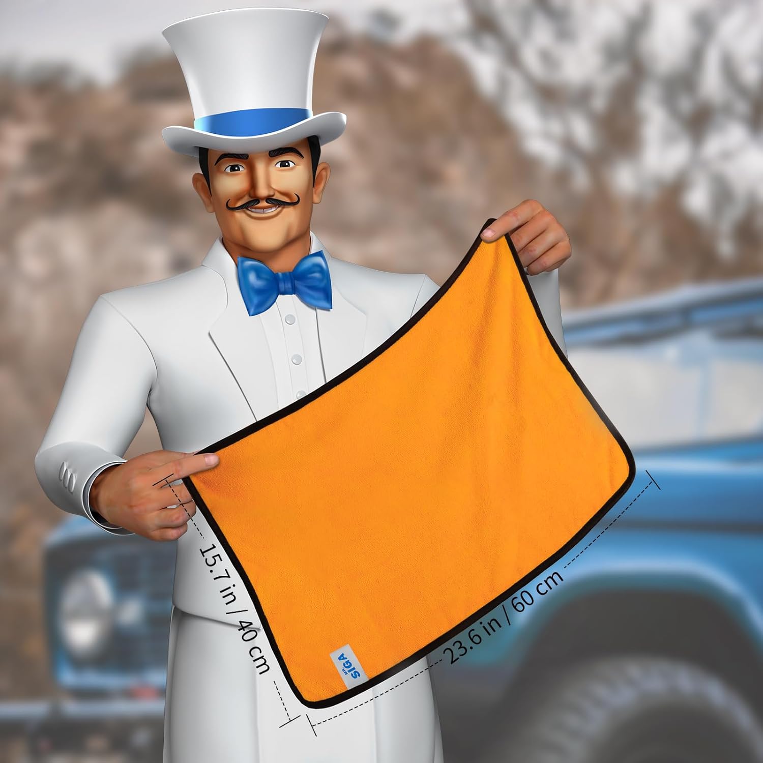 MR.SIGA Professional Microfiber Towels for Cars, Scratch Free, 12 Pack | Dual-sided car washing and detailing towels, gold, 40 x 60 cm(15.7 x 23.6 inch) - Image 3