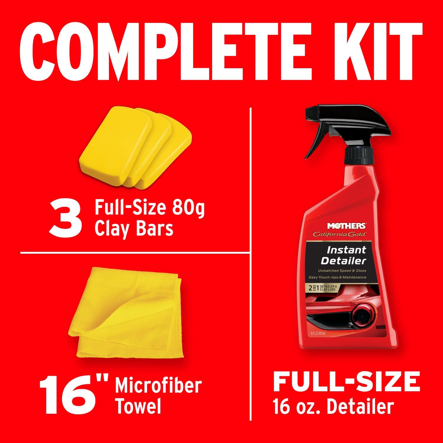 Mothers California Gold 3 Clay Bar Complete Kit, 3 80-gram Clay Bars, 07240 | Removes Contaminants, Restores Brilliance & Smoothness of Paint - Image 8