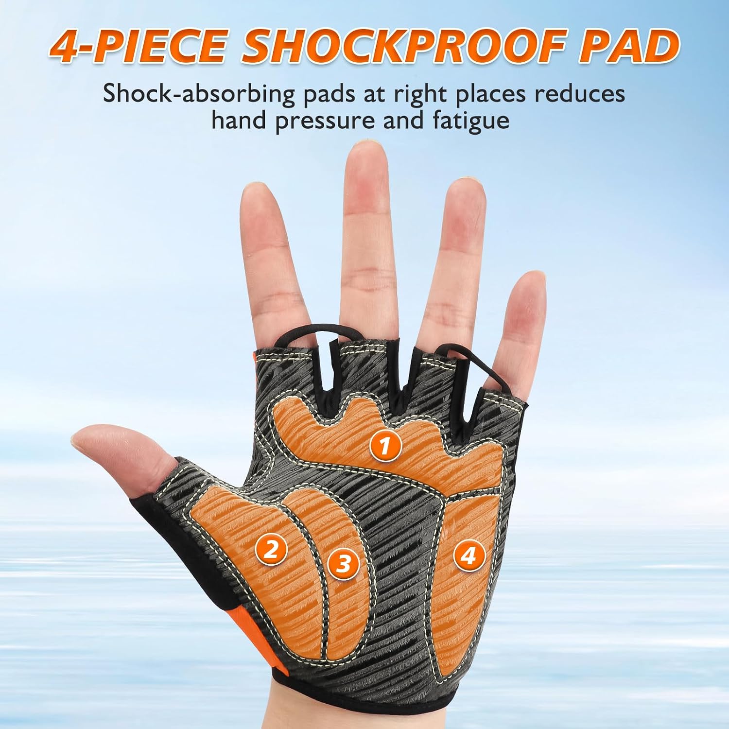 Cycling Gloves with Shock-Absorbing Pad, Extra Grip, Flexible Fit, Light Weight, Breathable for Men and Women Mountain Biking - Image 7