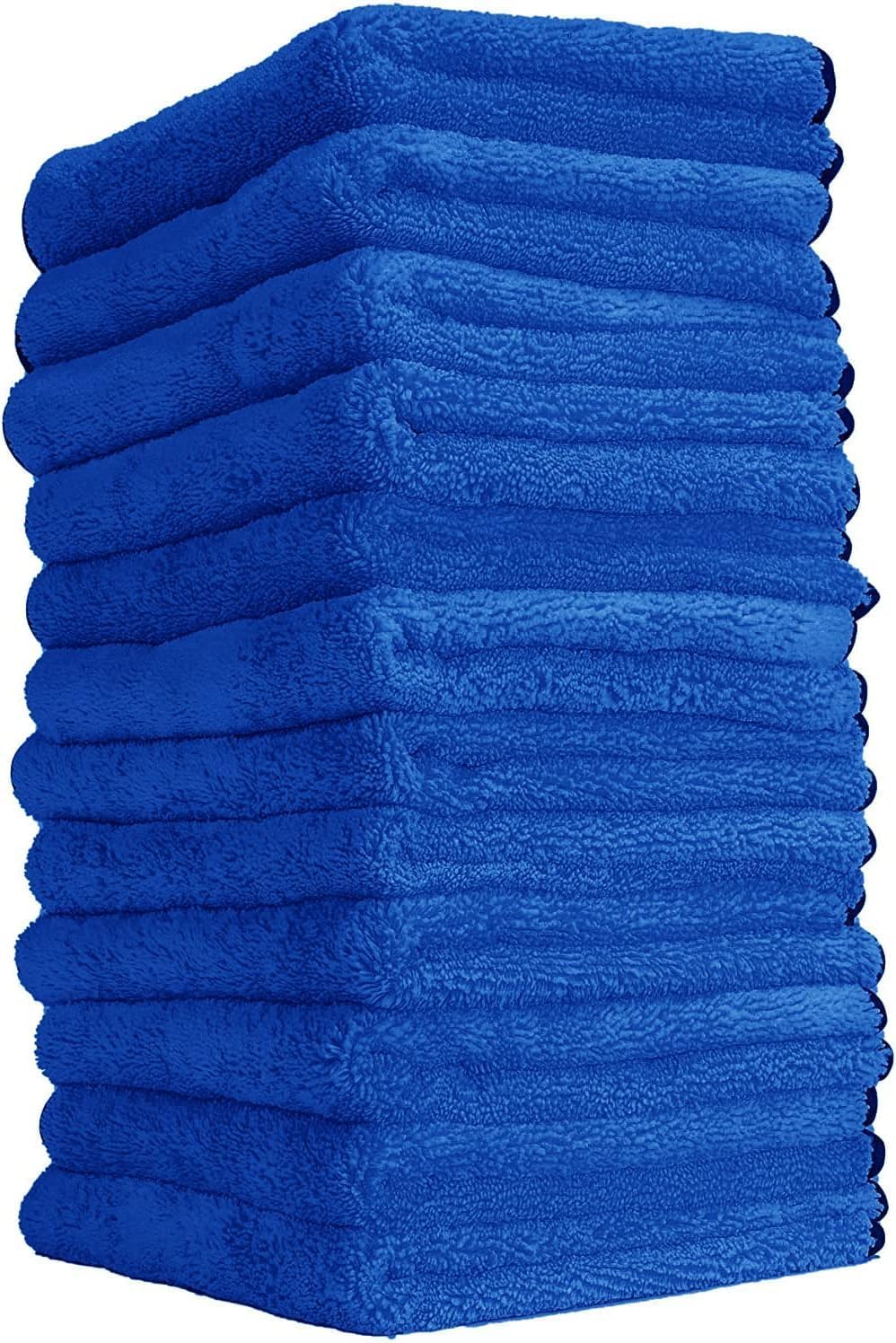 Chemical Guys, Professional Microfiber Towels, 16 x 16 in, Blue, 12 Pack | Ultra-soft, scratch-free towels to buff wax, dry panels and clean glass and interiors, machine washable - Image 3