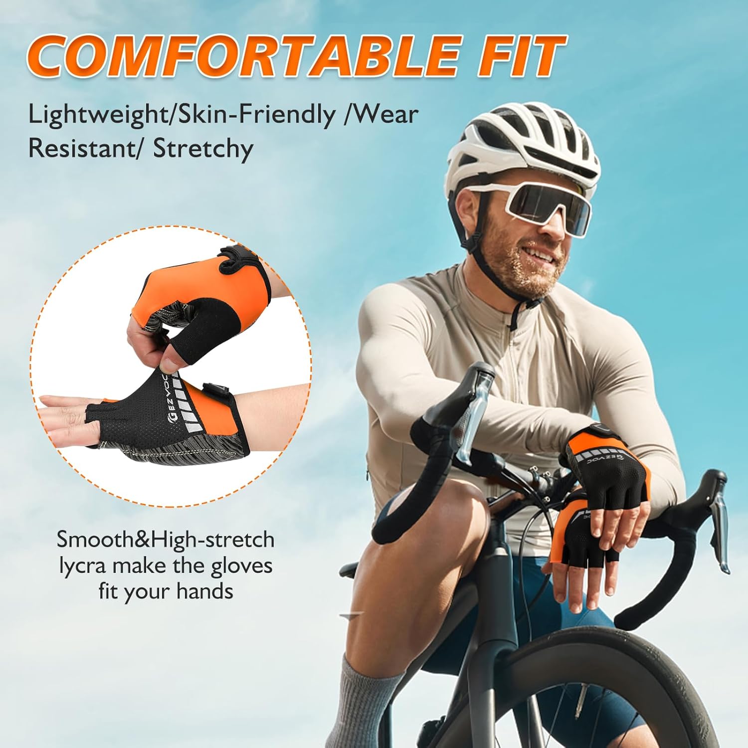 Cycling Gloves with Shock-Absorbing Pad, Extra Grip, Flexible Fit, Light Weight, Breathable for Men and Women Mountain Biking - Image 4