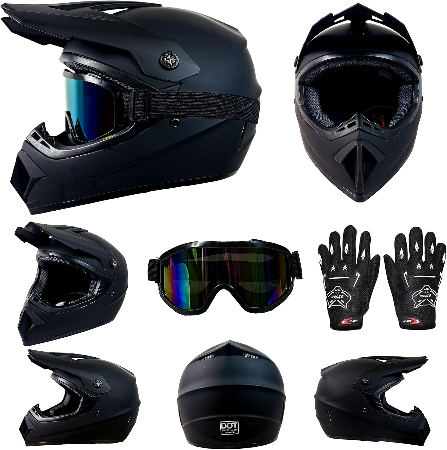 for Kids 4-16 DOT Youth Dirt Bike & ATV Helmet,Full Face Motorcycle Helmet for Four Wheeler, Motocross, BMX. MXUTV, Snowmobile, Go Kart, Racing,Skateboard,( Matte Black,S) - Image 9