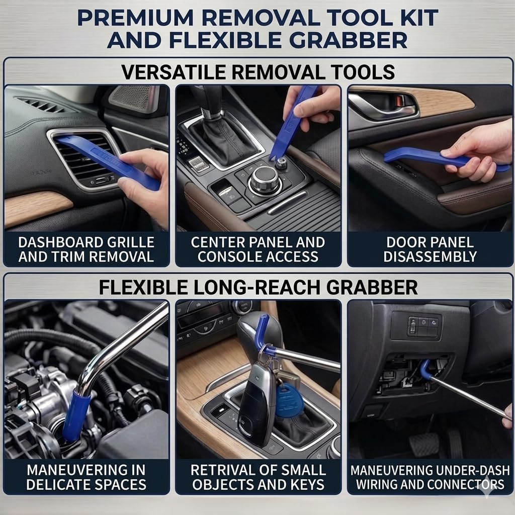 22-Piece Stainless Steel Car Repair Kit, Air Wedge & Carry Bag - Image 9