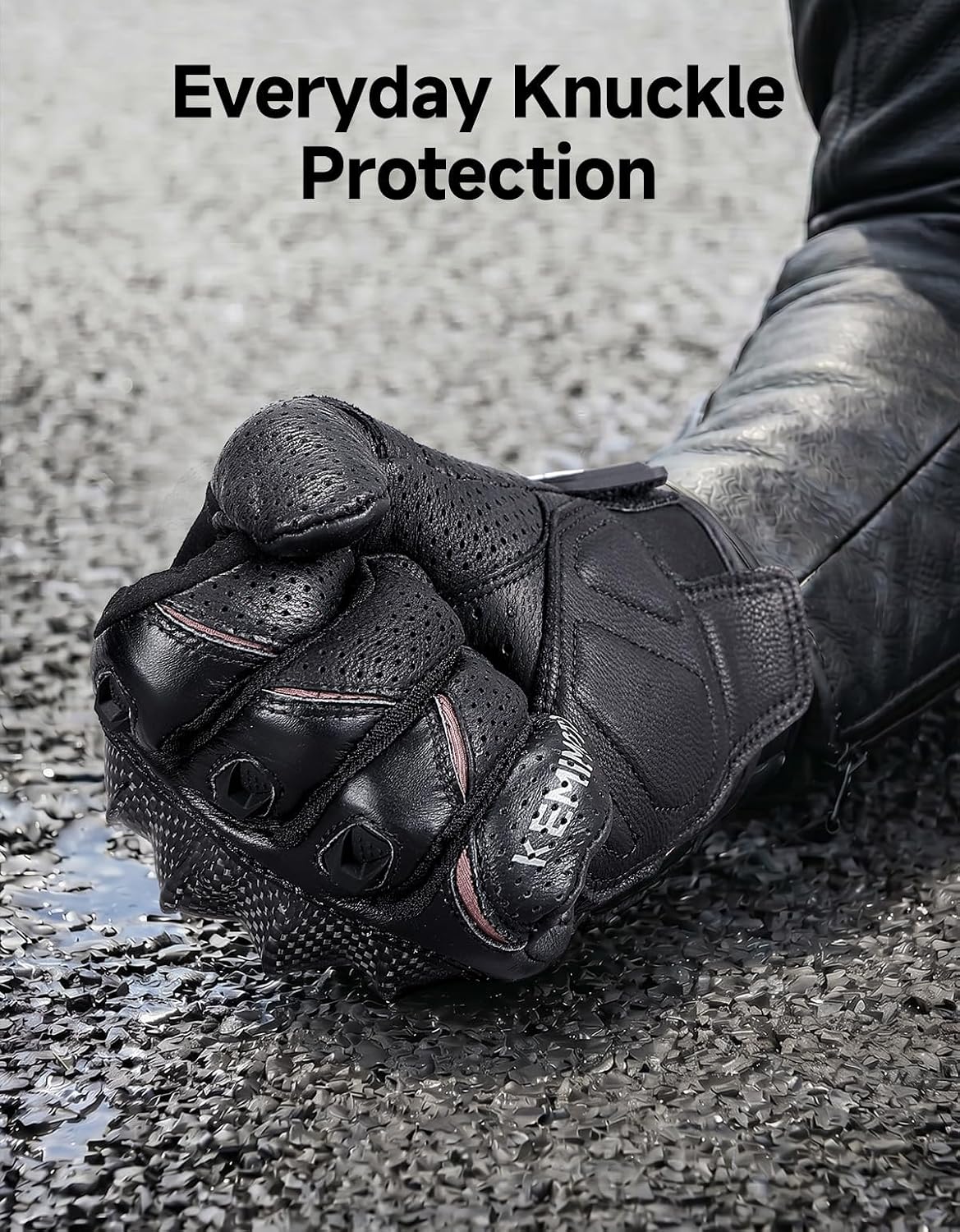 KEMIMOTO Sheepskin Leather Motorcycle Gloves for Men, Protective Motorcycle Gloves for Motocross Motorbike Dirt Bike Bicycle Racing ATV UTV - Image 4