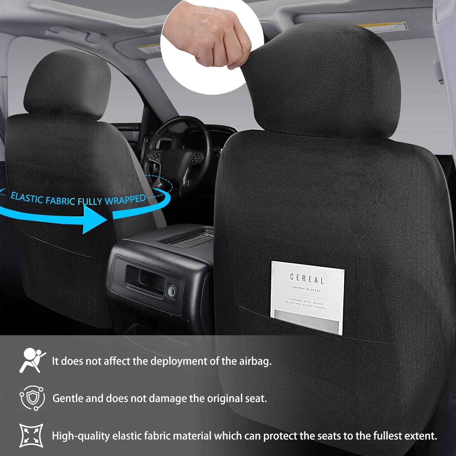 Leather Car Seat Covers,Universal Fit for Most Cars,SUVs and Sedans,Waterproof Luxury Leatherette Cushions, 5 Seats Protectors (Black and Red, Full Set-5 Seats(Front and Rear)) - Image 5