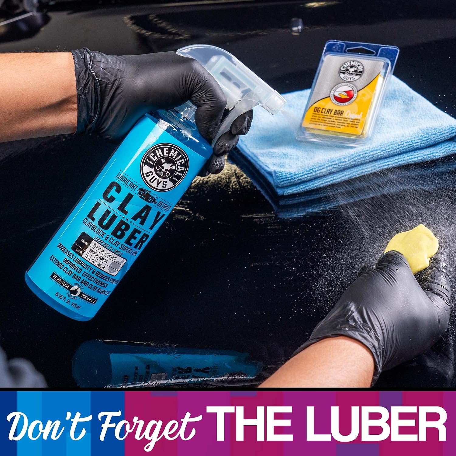 Chemical Guys, Clay Bar & Luber Combo Kit for Smooth Paint, 6-Piece Set | Clay bar plus lubricant lifts overspray, fallout and embedded grime, prepping paint for polish or wax - Image 10