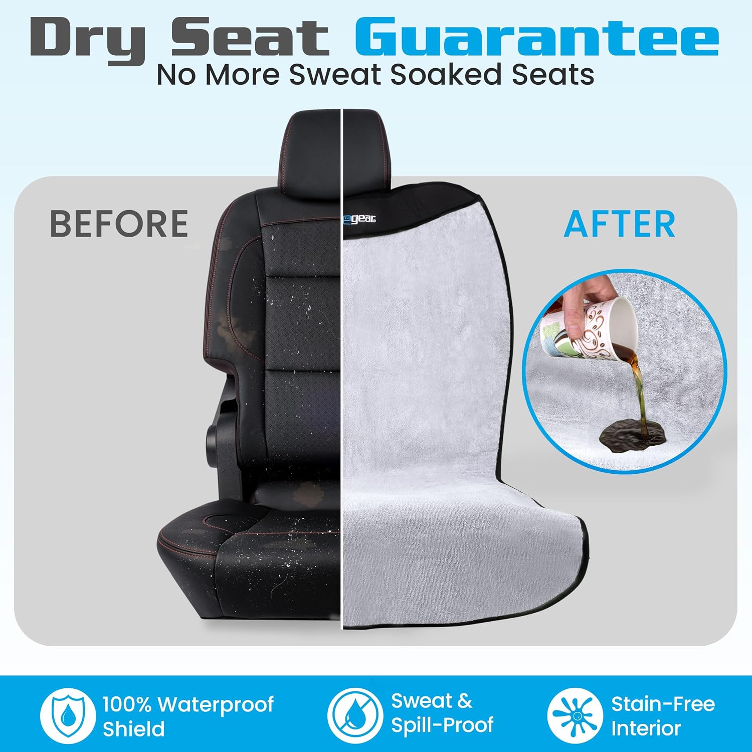 Happeseat Car Seat Cover and Protector, Light Grey | Waterproof, Easy Install & Storage, Machine Washable - Image 4