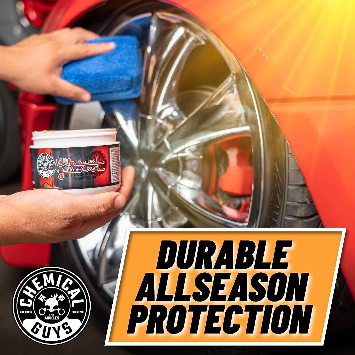 Chemical Guys, Wheel Guard & Rim Wax for All Wheel Finishes, Carnauba, 8 oz | Carnauba wax shields wheels and rims from brake dust and grime, adding gloss and easier rinse-off cleanup - Image 8