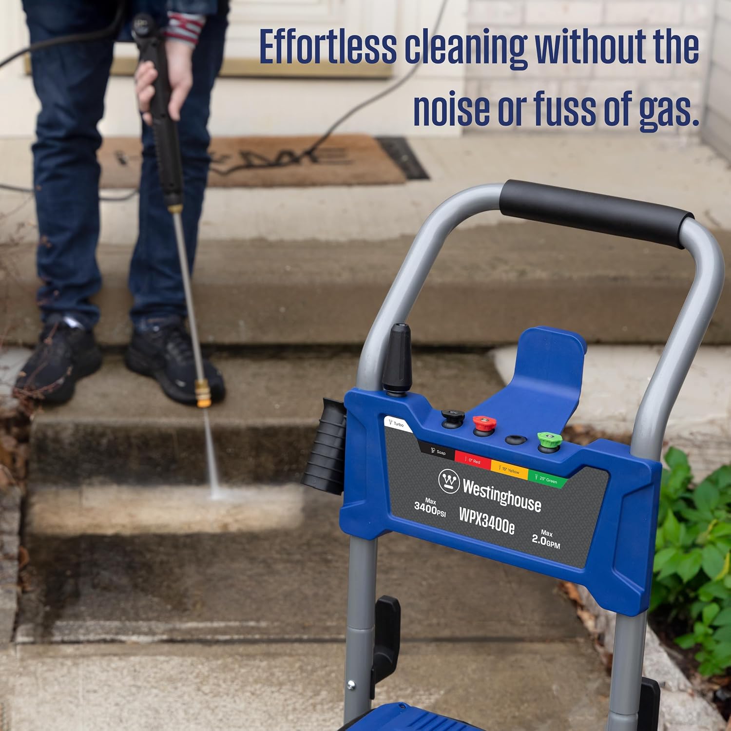 Westinghouse WPX3400e Electric Pressure Washer, 3400 Max PSI and 2.0 Max GPM, Brushless Motor, Onboard Soap Tank, Spray Gun and Wand, 5 Nozzle Set, for Cars/Fences/Driveways/Homes/Patios/Furniture - Image 6