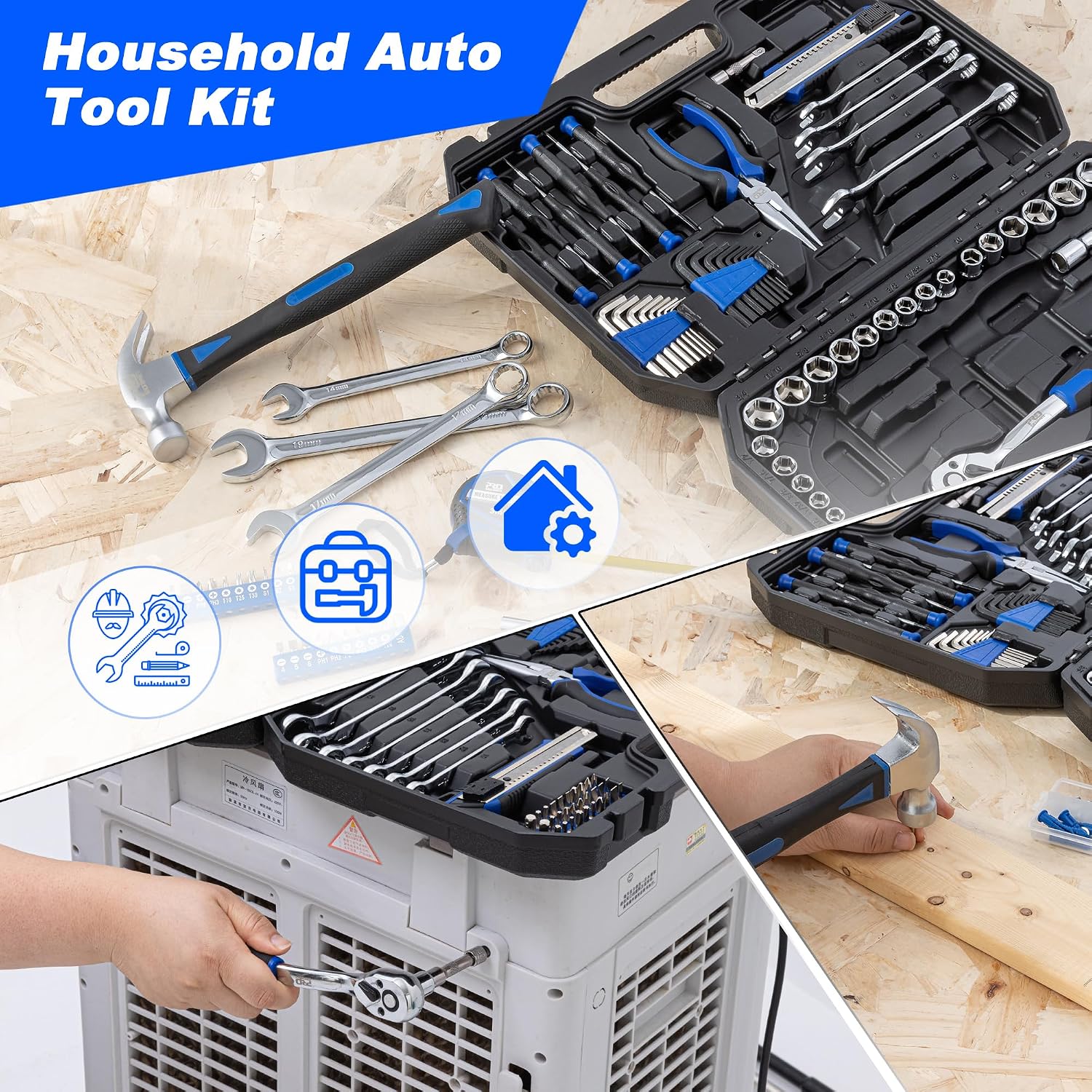 Prostormer 200-Piece Hand Tool Set, General Home and Auto Repair Kit | Assorted Tools with Portable Toolbox for Mechanical Repair, DIY, Home Maintenance - Image 6