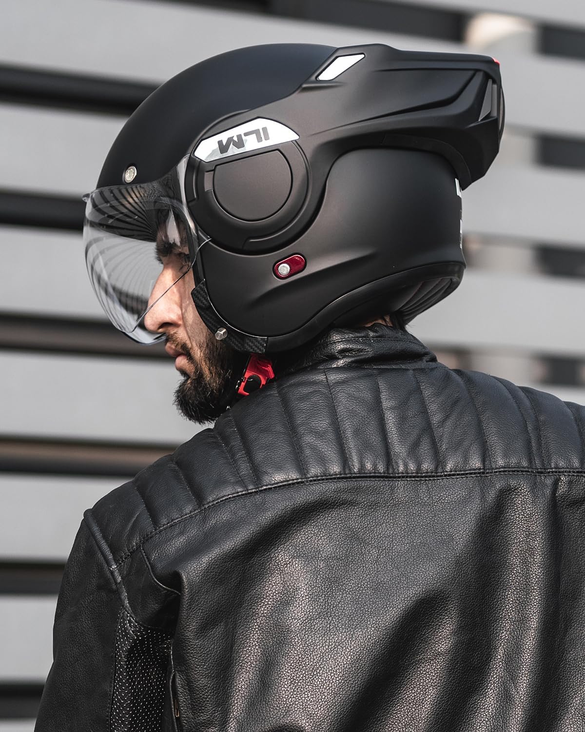 ILM Vintage Full Face Modular Motorcycle Helmet for Adults Men ATV UTV Snowmobile with 180° Reversible Chin Guard DOT ILM-B707(Matte Black, M) - Image 8