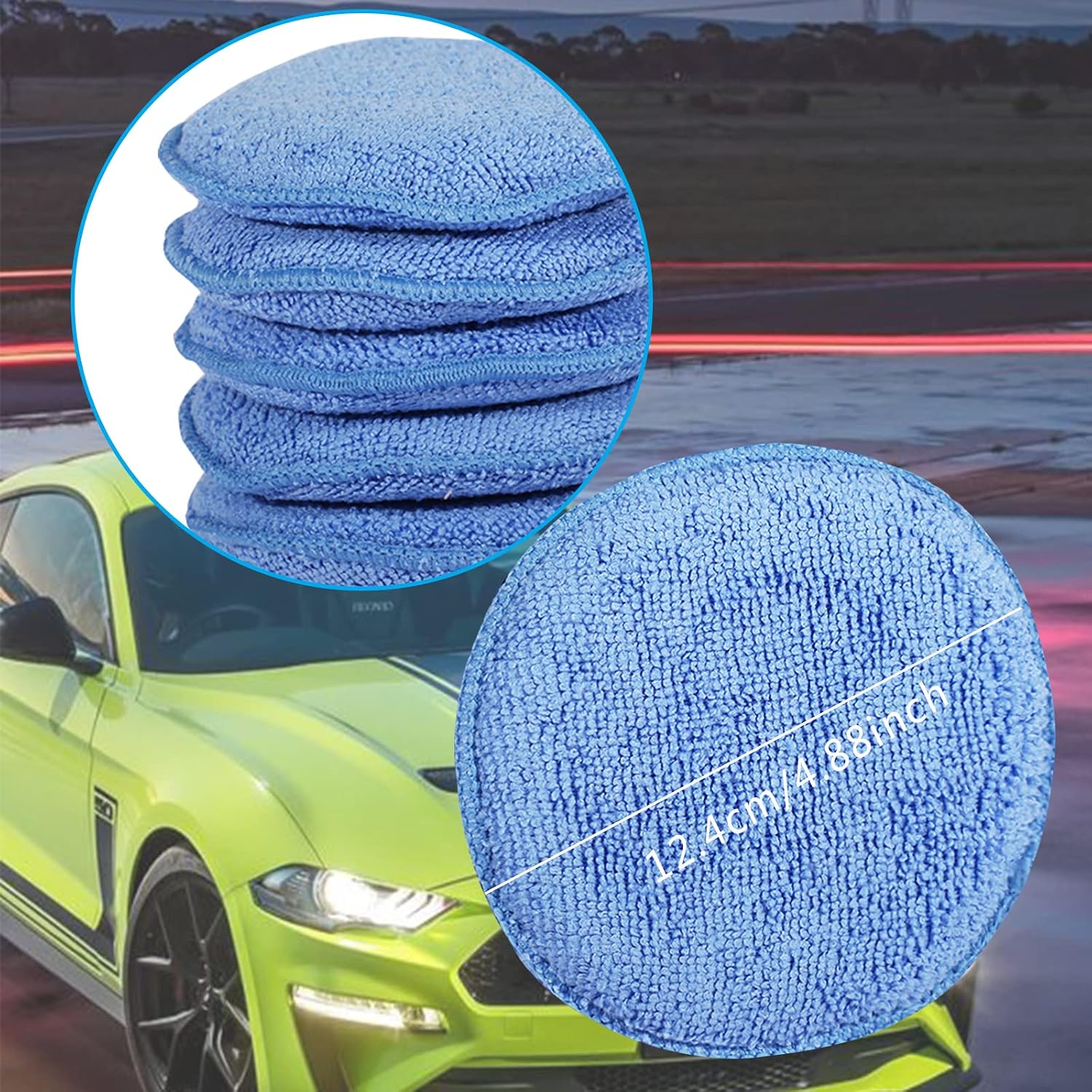 FONAROLL Wax Applicator Pads Polishing Pads Microfiber Applicator Pad for Car Wax and Polishing (Blue 12Pcs) - Image 3