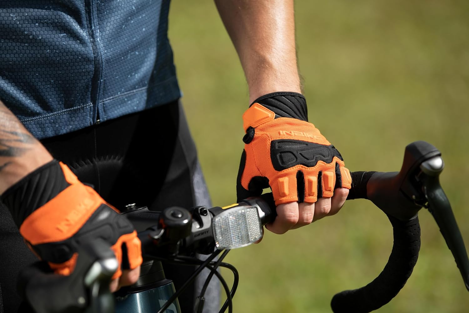 INBIKE Half Finger Cycling Gloves Knuckle Guard Padded Mountain Bike Glove | 5mm Shock-Absorbing Palm Padding, MTB Biking, Motocross, Road Bicycle, Breathable Mesh Fabric, Anti-Slip Palm - Image 8