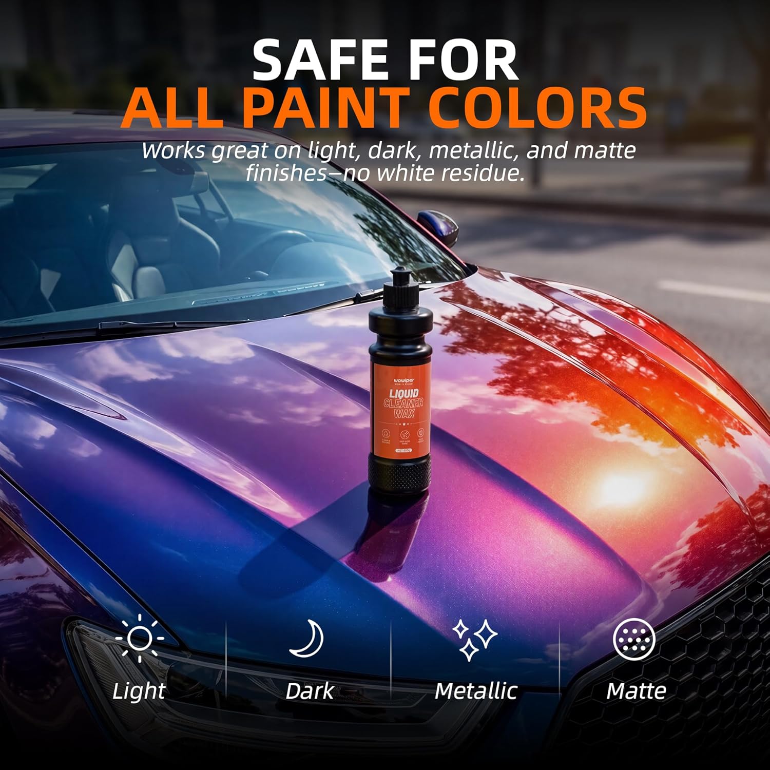 Liquid Cleaner Wax for Cars - 2 in 1 Car Wax Cleaner & Shine in One Step, Easy to Use Liquid for Paint Protection, Water Beading & Gloss for Black White Cars - 10.58 oz - Image 8