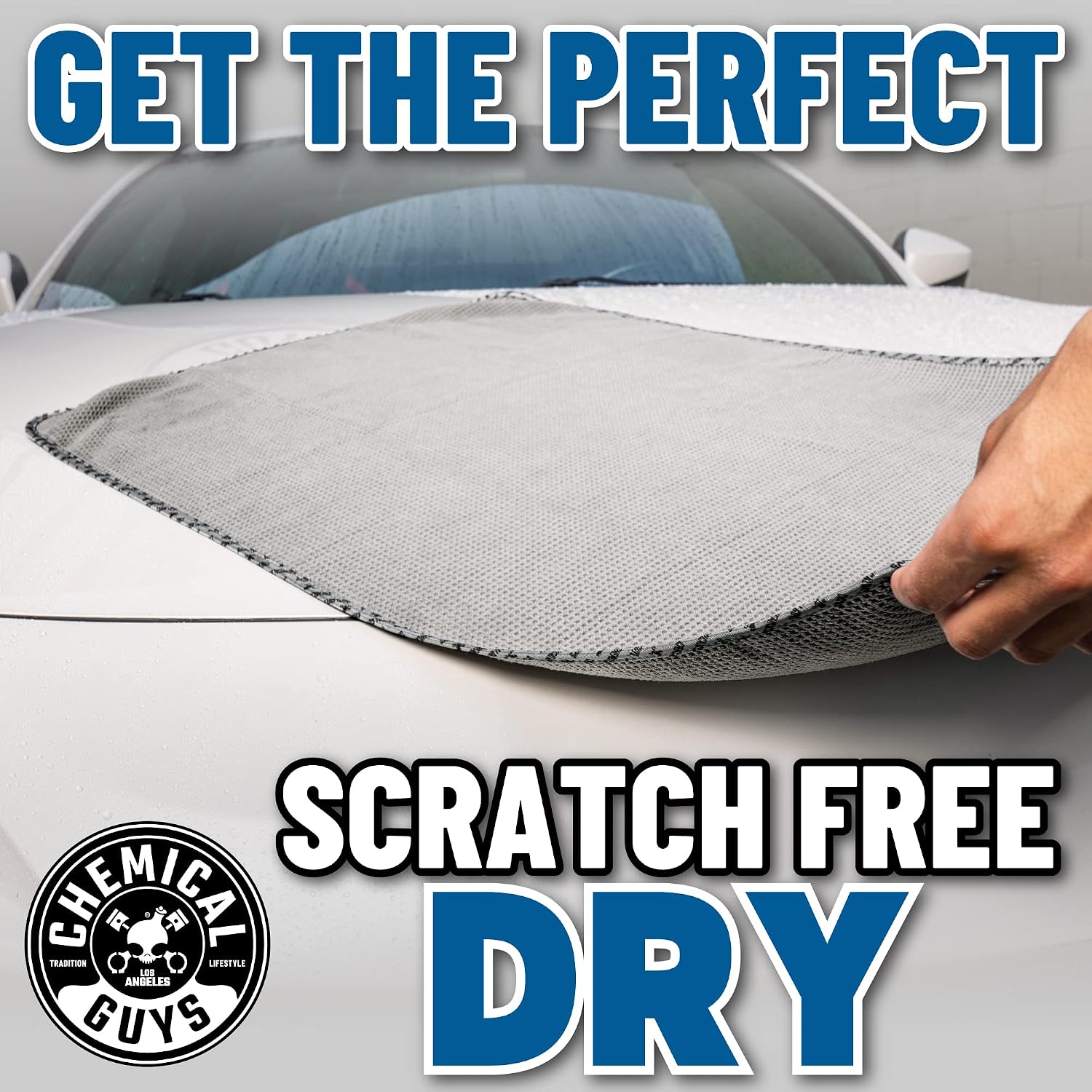 Chemical Guys, Waffle Weave Gray Matter Microfiber Drying Towel, 25 x 36 in | Waffle-weave towel with soft-banded edges soaks up sheeting water for a fast, scratch-free dry on paint and glass. - Image 8