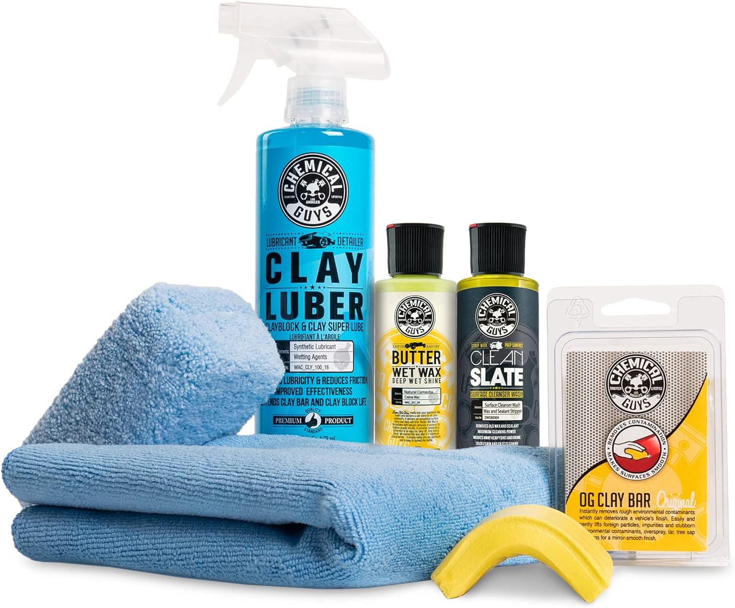 Chemical Guys, Clay Bar & Luber Combo Kit for Smooth Paint, 6-Piece Set | Clay bar plus lubricant lifts overspray, fallout and embedded grime, prepping paint for polish or wax - Image 2