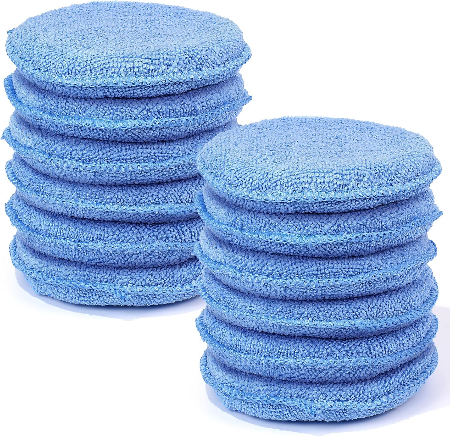 FONAROLL Wax Applicator Pads Polishing Pads Microfiber Applicator Pad for Car Wax and Polishing (Blue 12Pcs) - Image 2