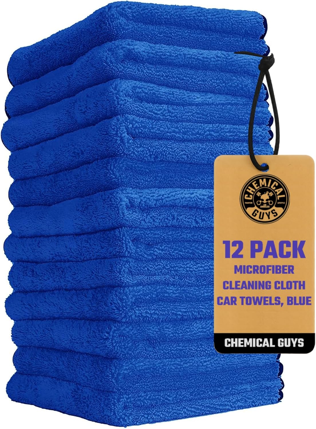 Chemical Guys, Professional Microfiber Towels, 16 x 16 in, Blue, 12 Pack | Ultra-soft, scratch-free towels to buff wax, dry panels and clean glass and interiors, machine washable - Image 2