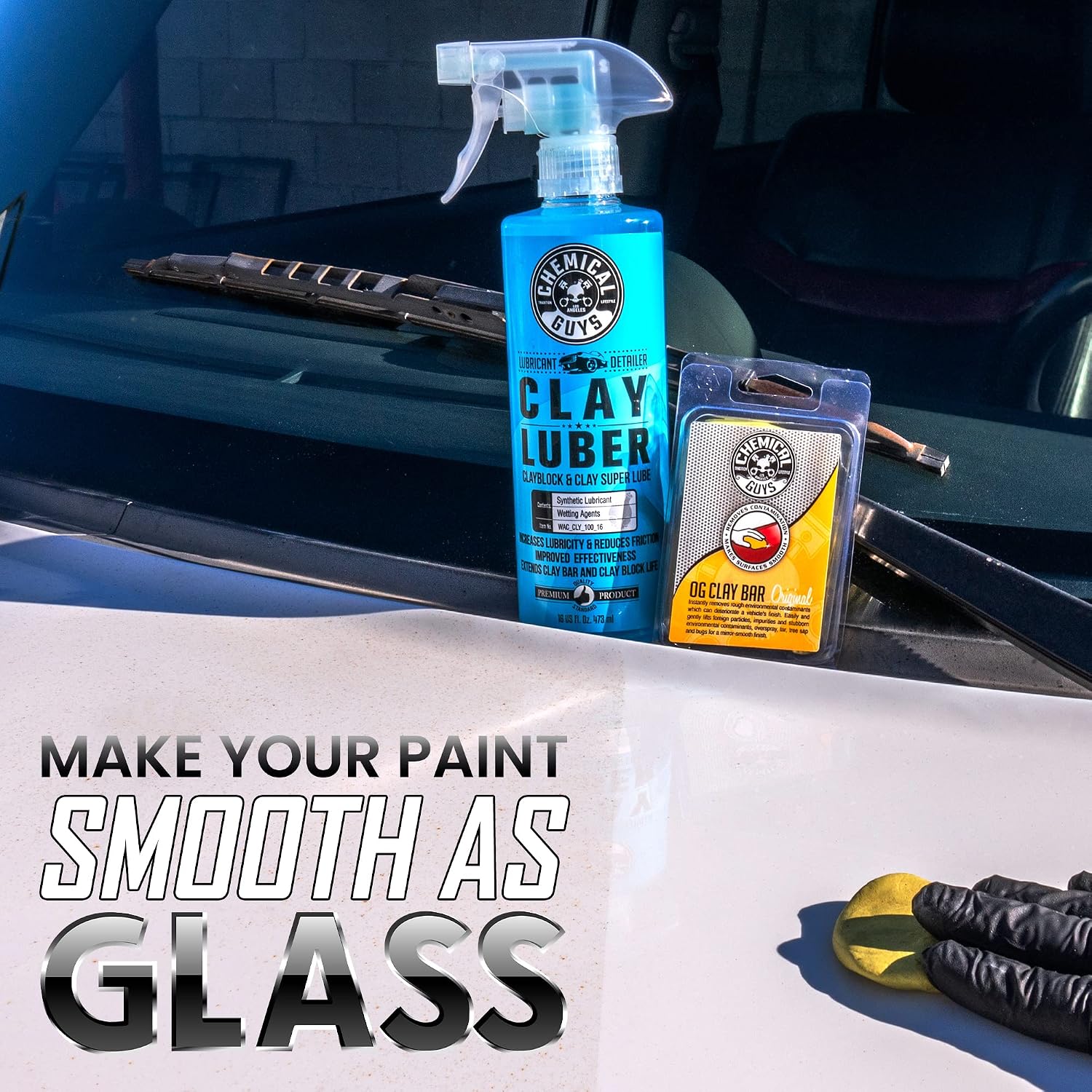 Chemical Guys, Clay Bar & Luber Combo Kit for Smooth Paint, 6-Piece Set | Clay bar plus lubricant lifts overspray, fallout and embedded grime, prepping paint for polish or wax - Image 8