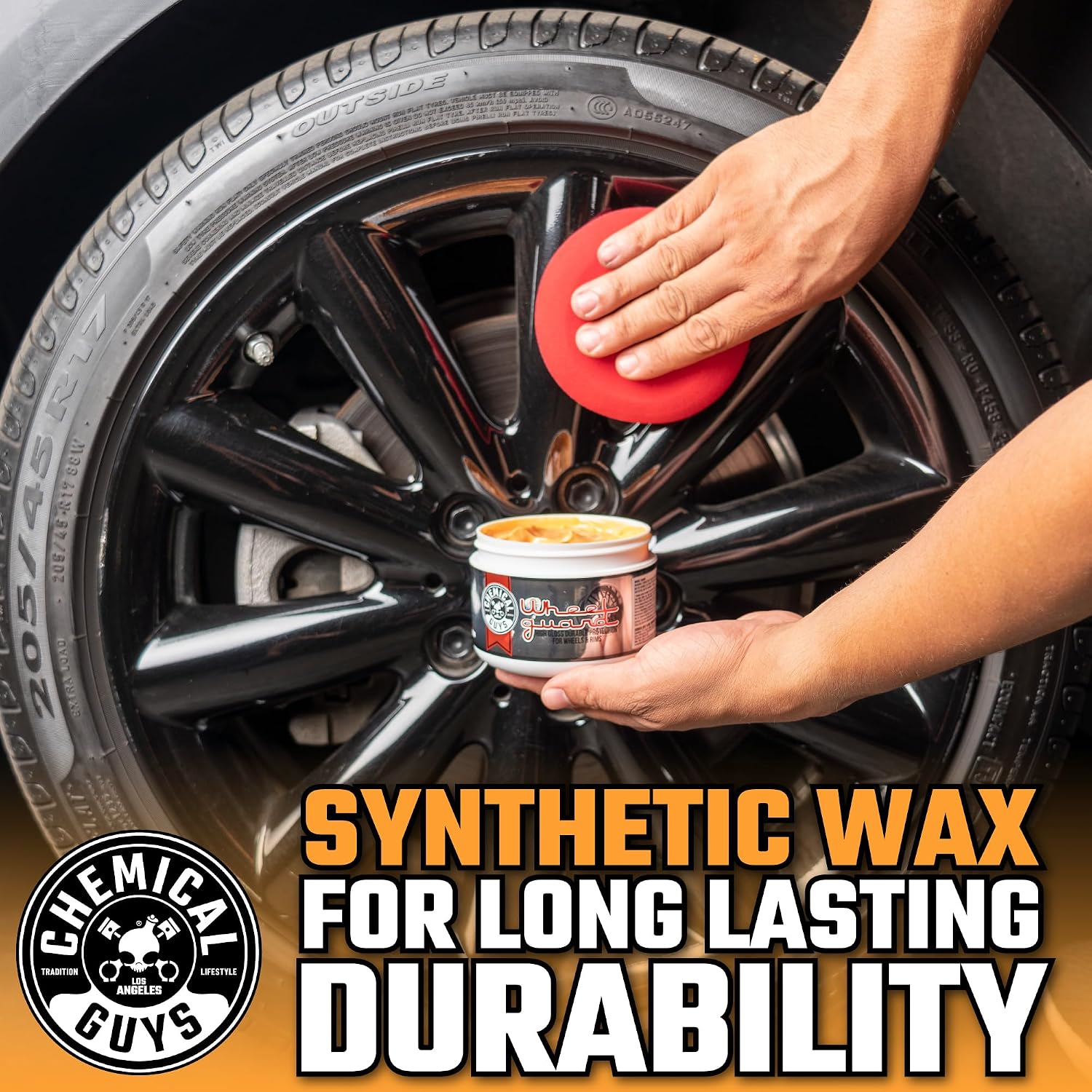 Chemical Guys, Wheel Guard & Rim Wax for All Wheel Finishes, Carnauba, 8 oz | Carnauba wax shields wheels and rims from brake dust and grime, adding gloss and easier rinse-off cleanup - Image 3