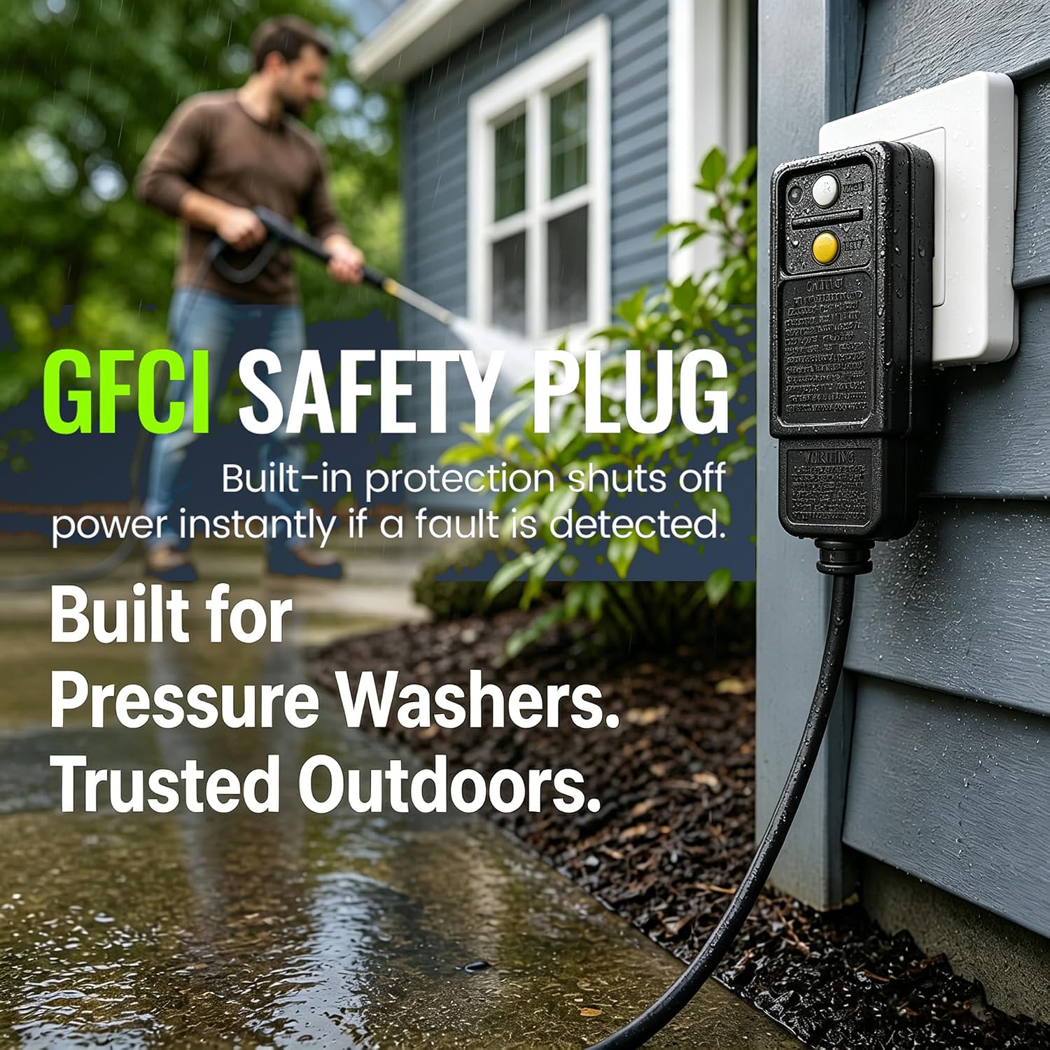 Electric Pressure Washer 5000 PSI Power Wahser with Pressure Control | Powerwashers for Homeowners, Cord with GFCI, 23FT Hose, 500ml Foam Cannon, Portable power washer for Home, Car, Blue - Image 6